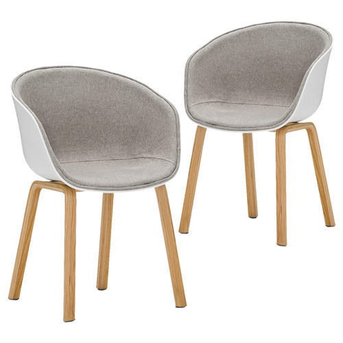 White Hay Scoop Replica Dining Chairs Set of 2